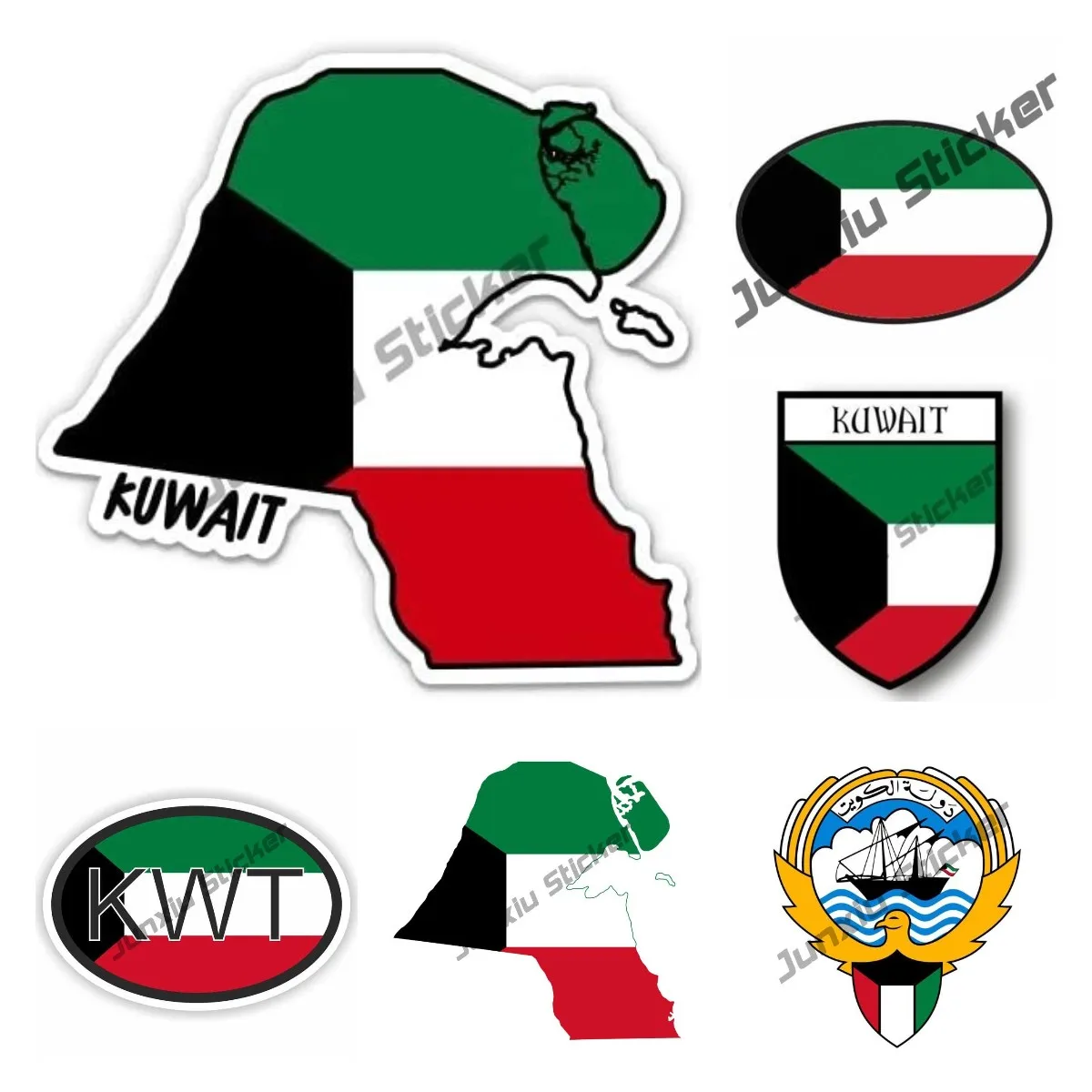 Car Accessories Kuwait - คูเวตซิตีแผนที่ธงไวนิลสติกเกอร์รถตลกกระจกมองหลังสติกเกอร์ไวนิลรถจักรยานยนต์อุปกรณ์เสริมสําหรับโทรศัพท์แล็ปท็อป KK13cm