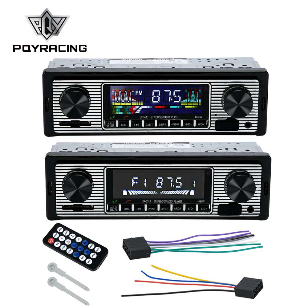 Fm Transmitter - Vintage รถวิทยุรถแบบบูรณาการ MP3 ไร้สายบลูทูธเครื่องเล่นมัลติมีเดีย AUX USB