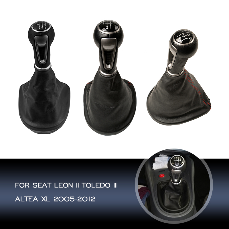 Car Accessories Xl6 - หัวเกียร์5/6สปีดสำหรับรถยนต์, ที่จับที่หุ้มหัวบูตสำหรับที่นั่ง Leon II Toledo III