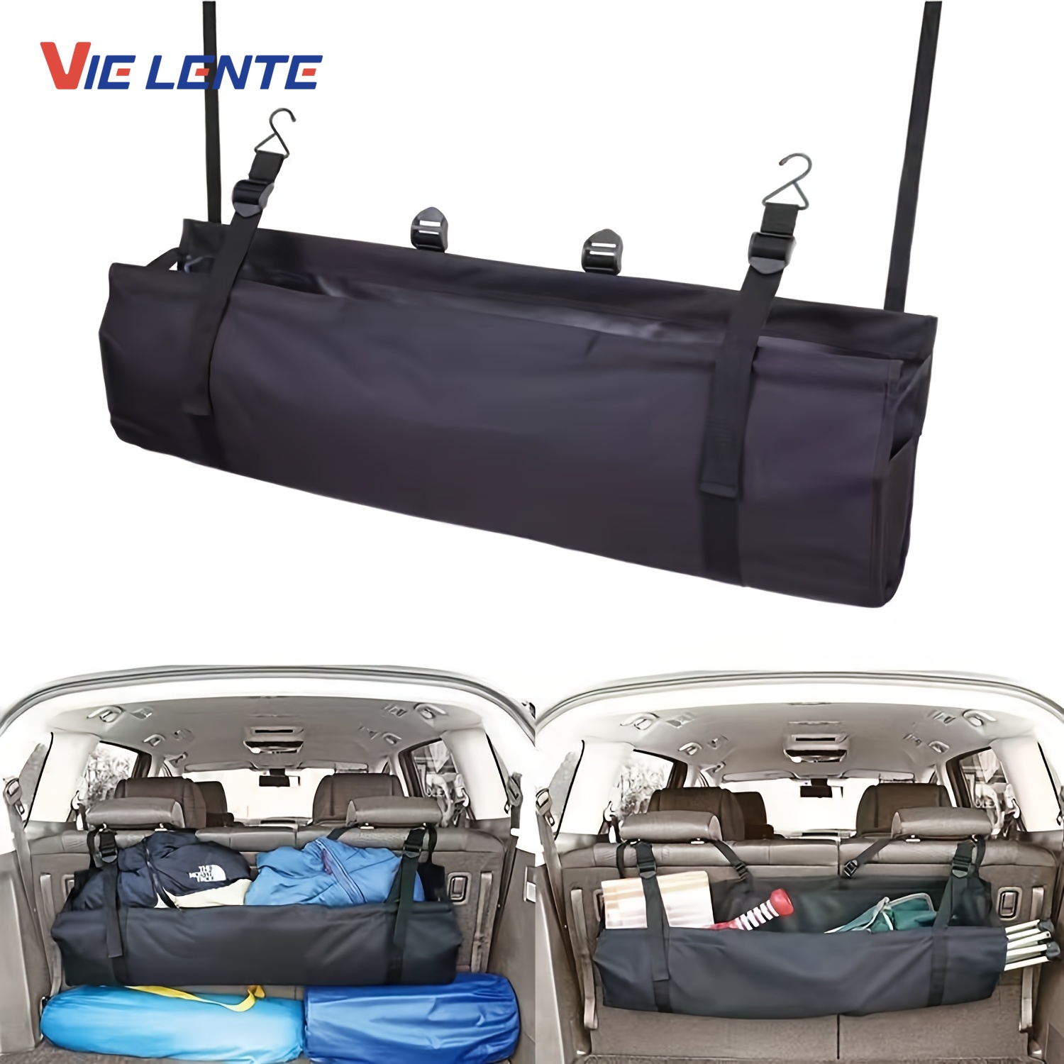 Car Trunk Organizer - ปรับรถTrunk Organizer Backseatกระเป๋าสุทธิความจุสูงMulti-use Oxfordรถยนต์ที่นั่งด้านหลังOrganizer Universal