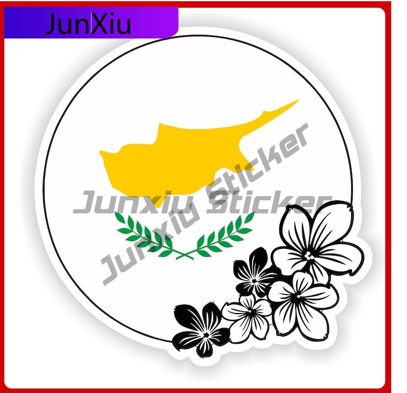 Car Accessories Cyprus - สติกเกอร์ลายธงชาติไซปรัส สติกเกอร์ติดรถมอเตอร์ไซค์กันน้ำ สติกเกอร์ตกแต่งรถยนต์สุดฮา สำหรับรถ SUV และรถบ้าน