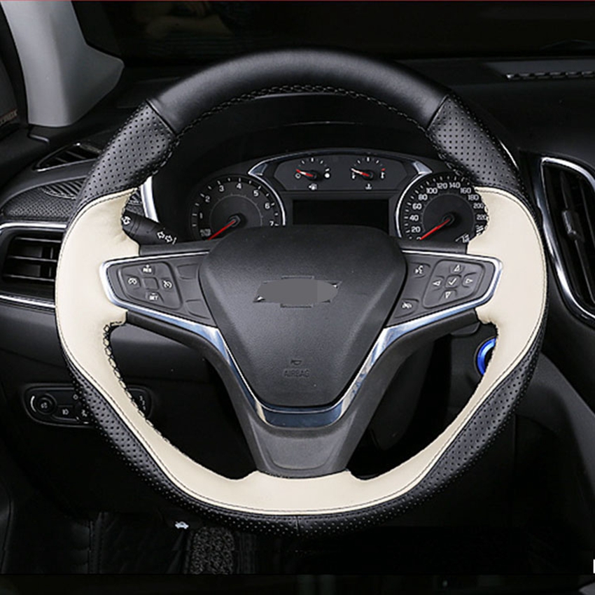 Car Accessories Xl6 - DIY หนังแท้พวงมาลัยรถยนต์สำหรับ Chevrolet Explorer 2017 2018