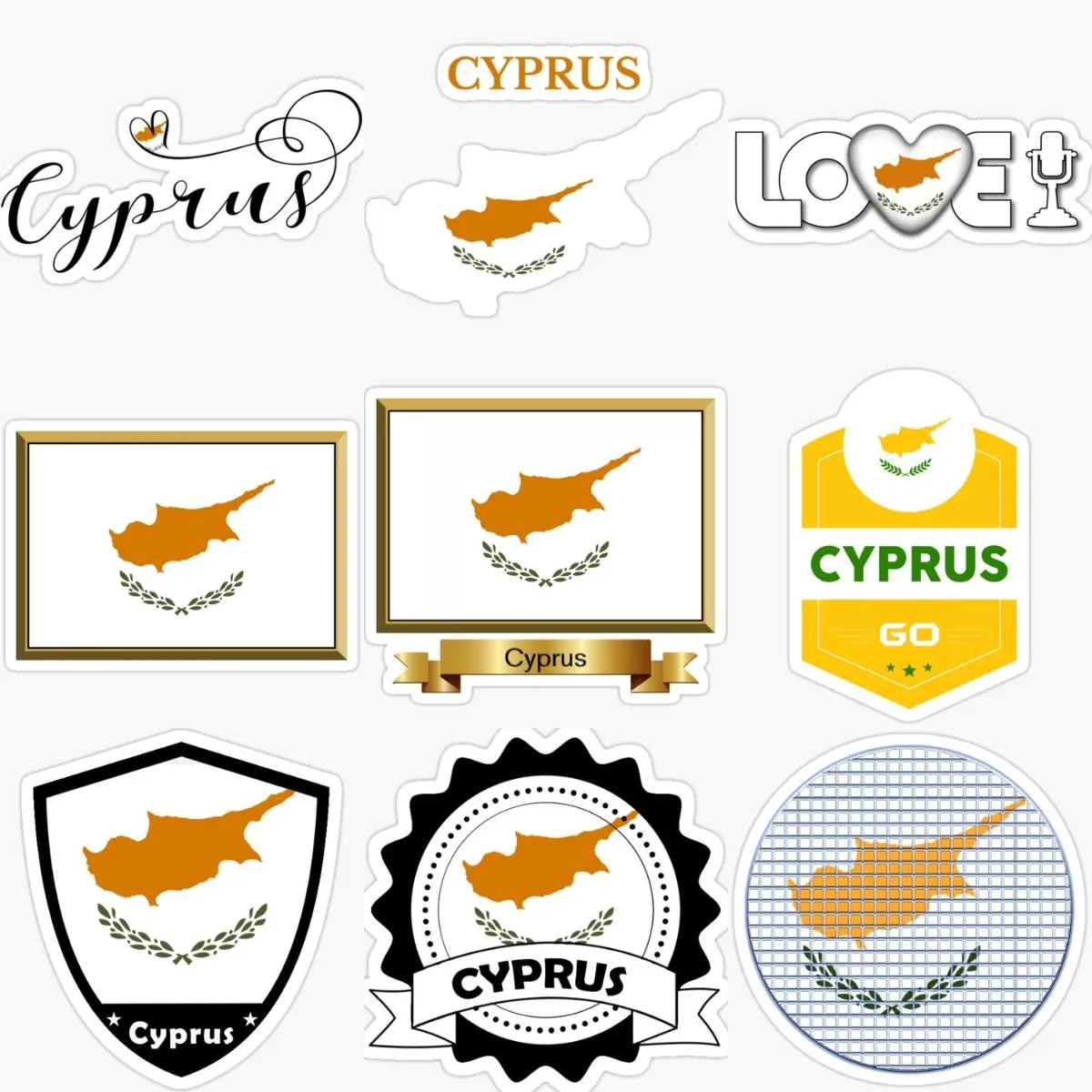 Car Accessories Cyprus - Creative Cyprus Flag แผนที่สติกเกอร์อุปกรณ์เสริมสําหรับตกแต่งรถผนังห้องรถบรรทุกตู้เย็นหน้าต่างตารางรถจักรยานยนต์ Off-road