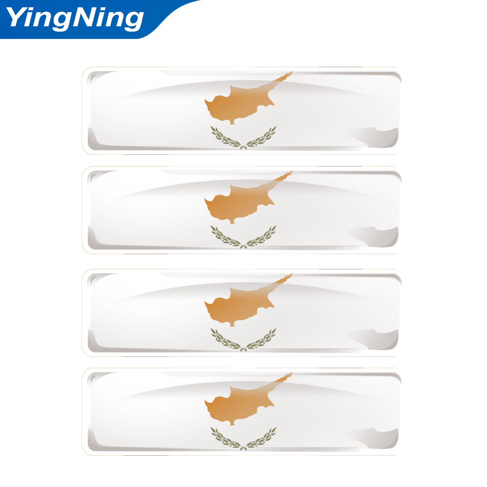 4PCS สติกเกอร์ธงไซปรัส 3D โดมส - Car Accessories Cyprus บทวิจารณ์และราคา